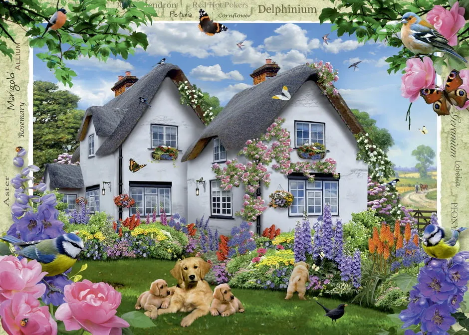 1000 pc Puzzle - Delphinium Cottage