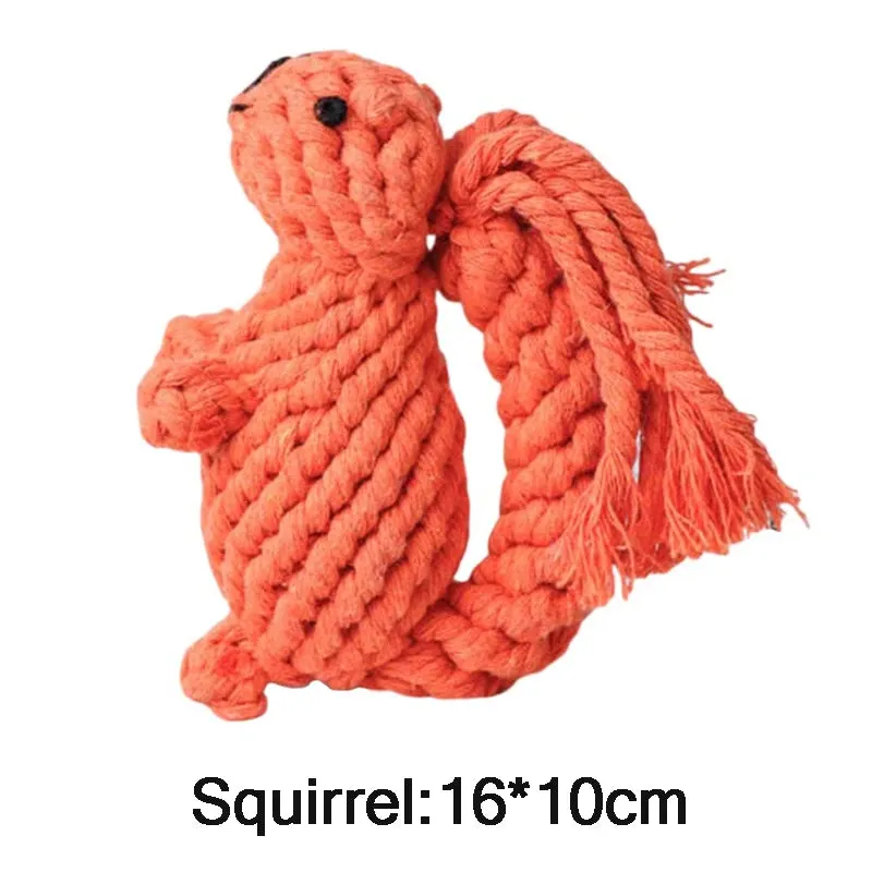 Cartoon Animal Dog Chew Toys | Handmade Cotton Rope Carrot Shape | Braided Bite-Resistant Molar Cleaning Toy for Small and Large Dogs