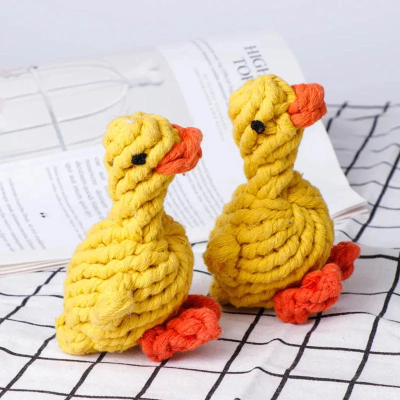 Cartoon Animal Dog Chew Toys | Handmade Cotton Rope Carrot Shape | Braided Bite-Resistant Molar Cleaning Toy for Small and Large Dogs
