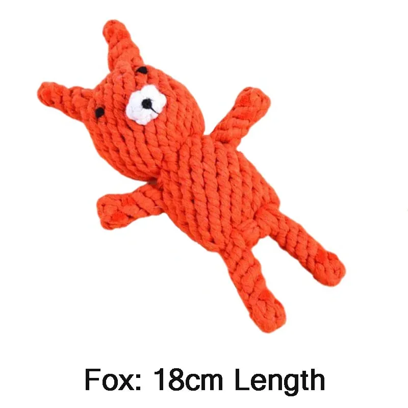 Cartoon Animal Dog Chew Toys | Handmade Cotton Rope Carrot Shape | Braided Bite-Resistant Molar Cleaning Toy for Small and Large Dogs