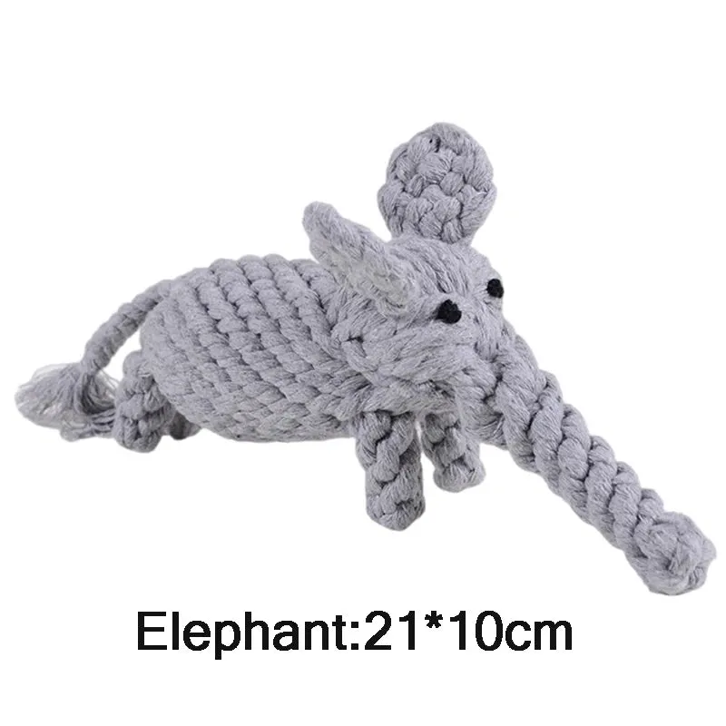 Cartoon Animal Dog Chew Toys | Handmade Cotton Rope Carrot Shape | Braided Bite-Resistant Molar Cleaning Toy for Small and Large Dogs
