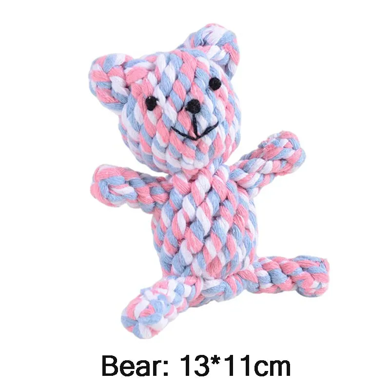Cartoon Animal Dog Chew Toys | Handmade Cotton Rope Carrot Shape | Braided Bite-Resistant Molar Cleaning Toy for Small and Large Dogs