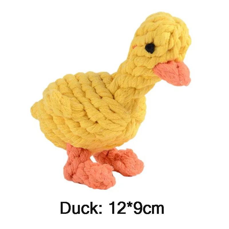 Cartoon Animal Dog Chew Toys | Handmade Cotton Rope Carrot Shape | Braided Bite-Resistant Molar Cleaning Toy for Small and Large Dogs