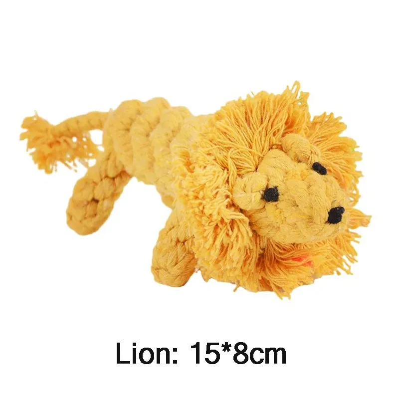 Cartoon Animal Dog Chew Toys | Handmade Cotton Rope Carrot Shape | Braided Bite-Resistant Molar Cleaning Toy for Small and Large Dogs