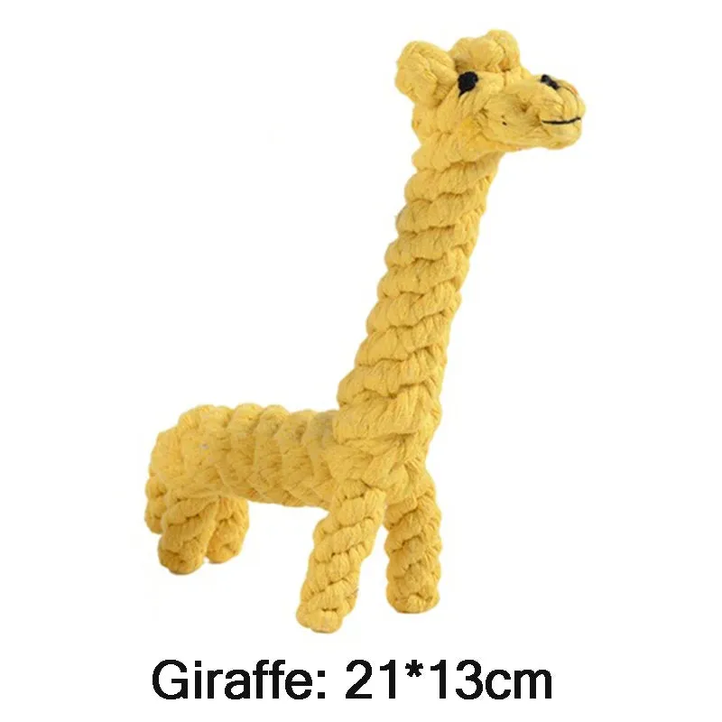 Cartoon Animal Dog Chew Toys | Handmade Cotton Rope Carrot Shape | Braided Bite-Resistant Molar Cleaning Toy for Small and Large Dogs