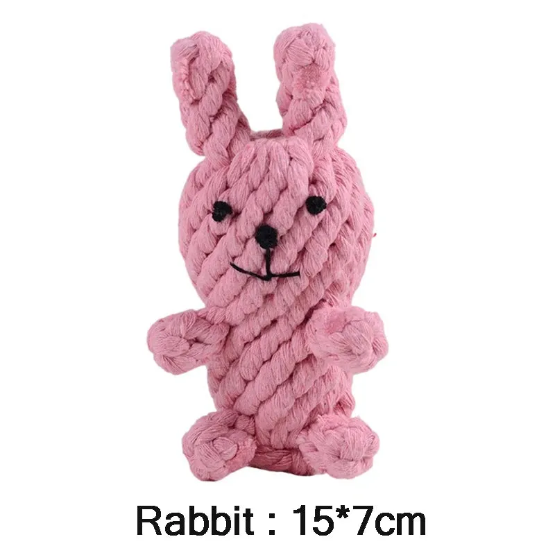 Cartoon Animal Dog Chew Toys | Handmade Cotton Rope Carrot Shape | Braided Bite-Resistant Molar Cleaning Toy for Small and Large Dogs