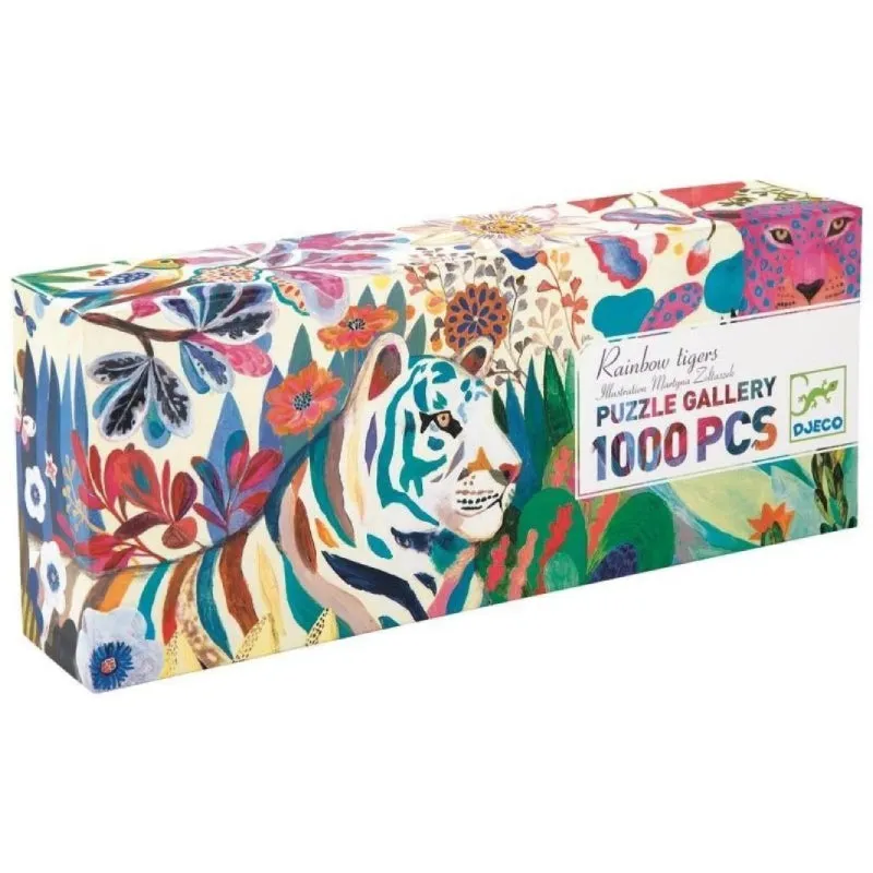 Djeco Gallery Puzzle - Rainbow Tigers 1000 pcs