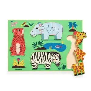 Djeco Wooden Puzzle- Coucou Tigre