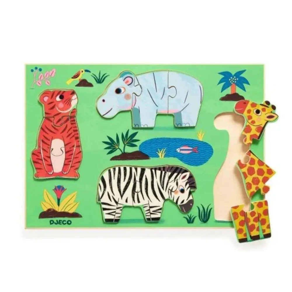 Djeco Wooden Puzzle- Coucou Tigre