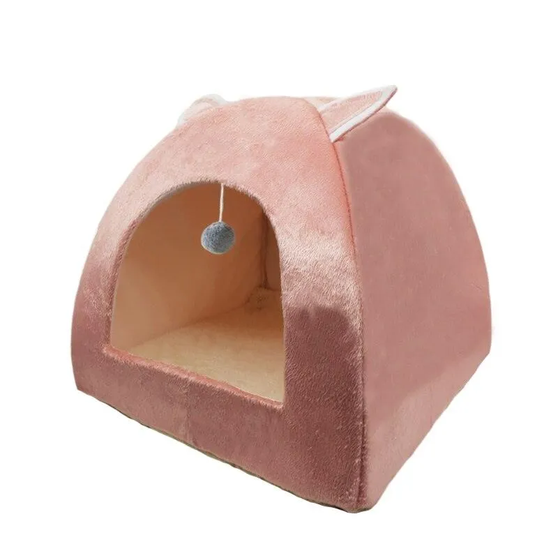 Foldable Cat Bed with Ball