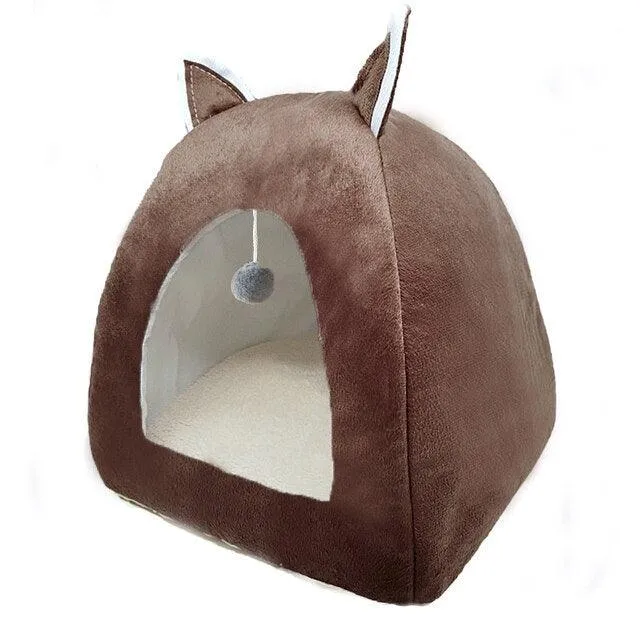 Foldable Cat Bed with Ball