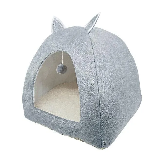 Foldable Cat Bed with Ball