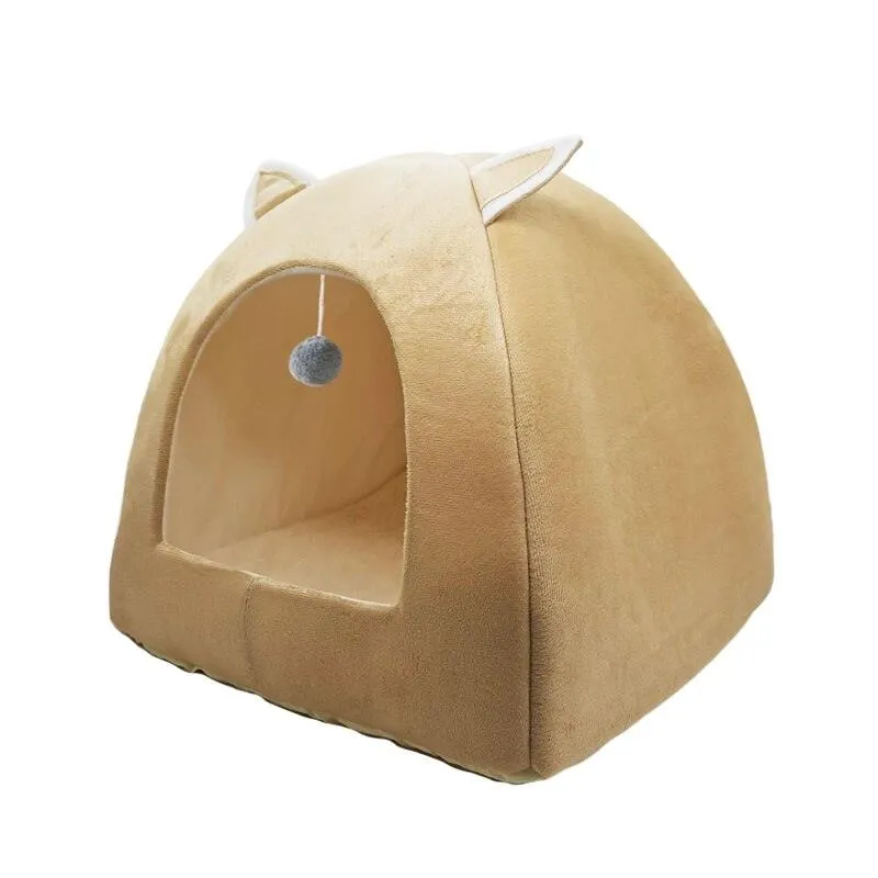 Foldable Cat Bed with Ball