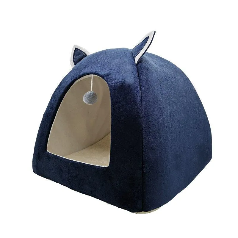 Foldable Cat Bed with Ball