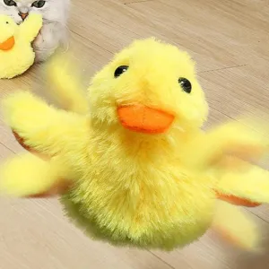 Interactive Flapping Duck Cat Toy - Rechargeable, Washable, with Catnip & Vibration Sensor