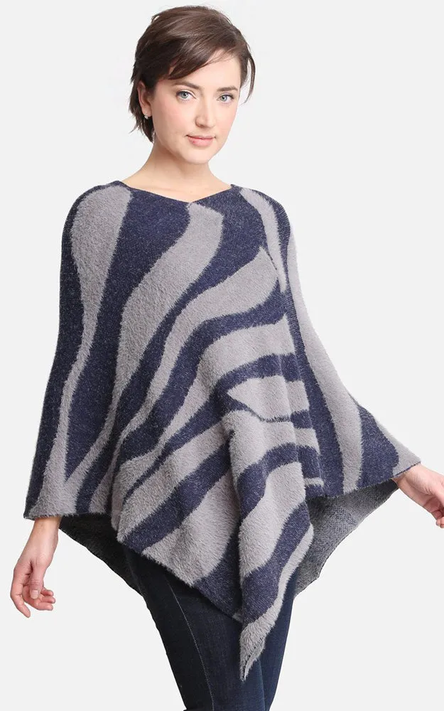 JP2188 Zebra Pattern Soft Poncho