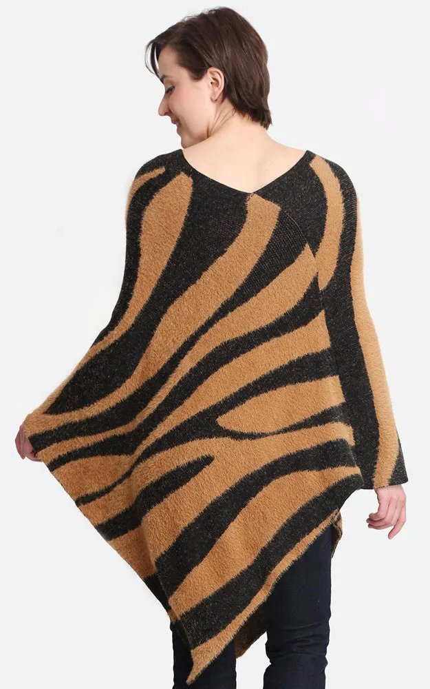 JP2188 Zebra Pattern Soft Poncho