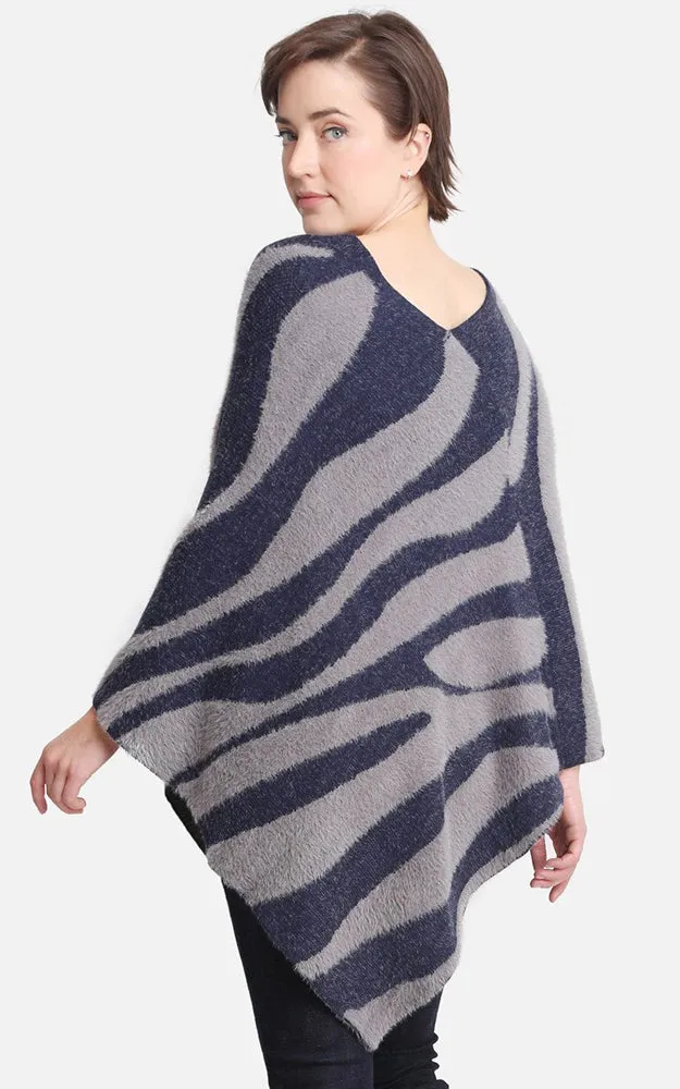 JP2188 Zebra Pattern Soft Poncho