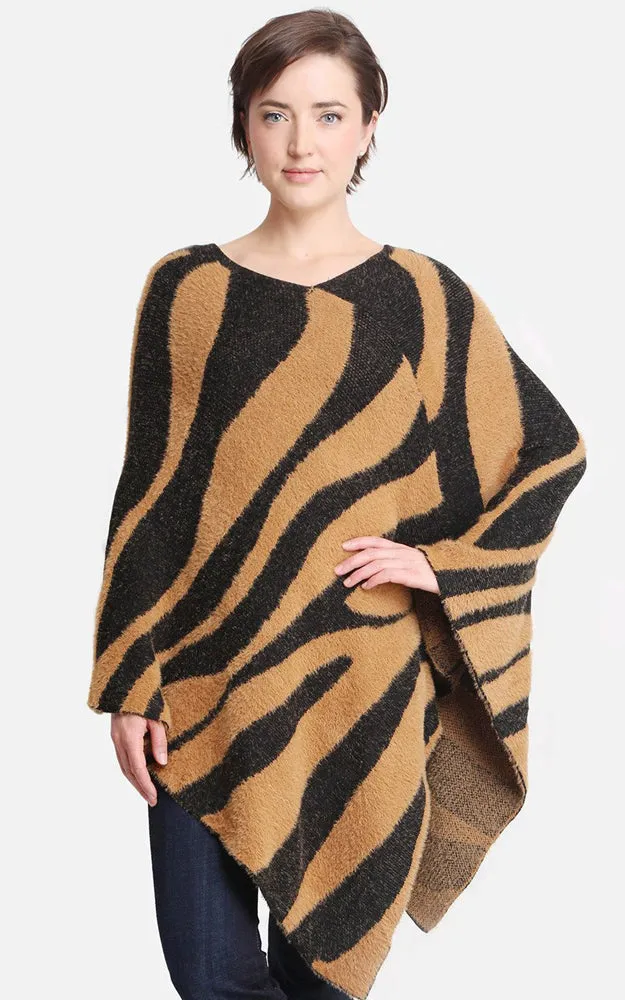 JP2188 Zebra Pattern Soft Poncho