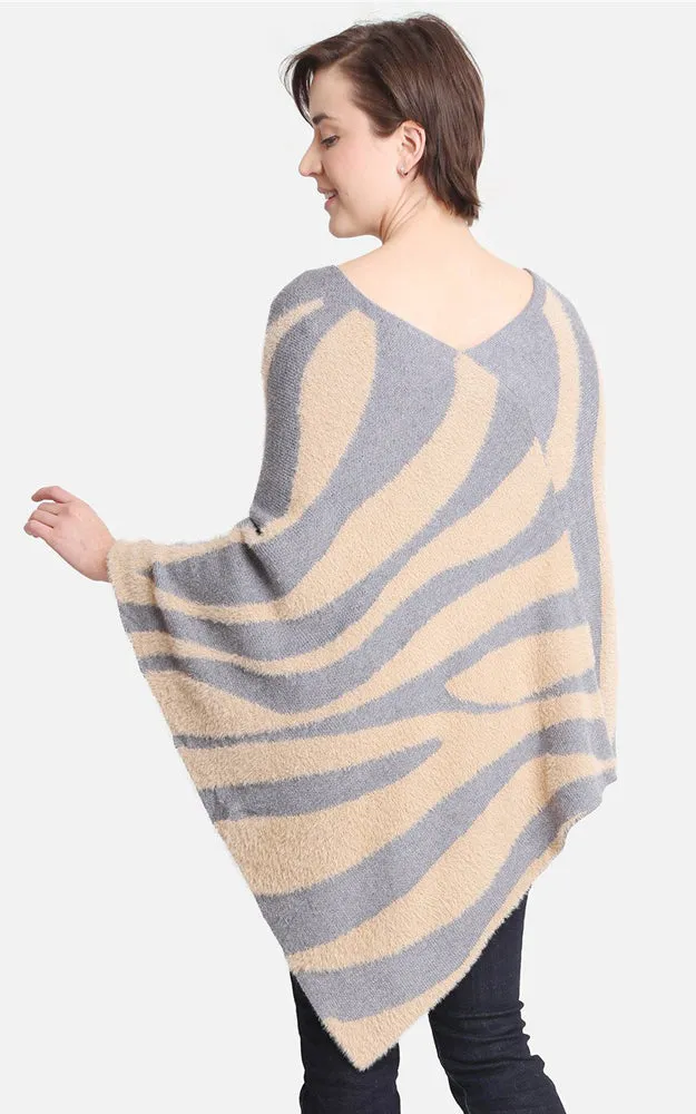 JP2188 Zebra Pattern Soft Poncho