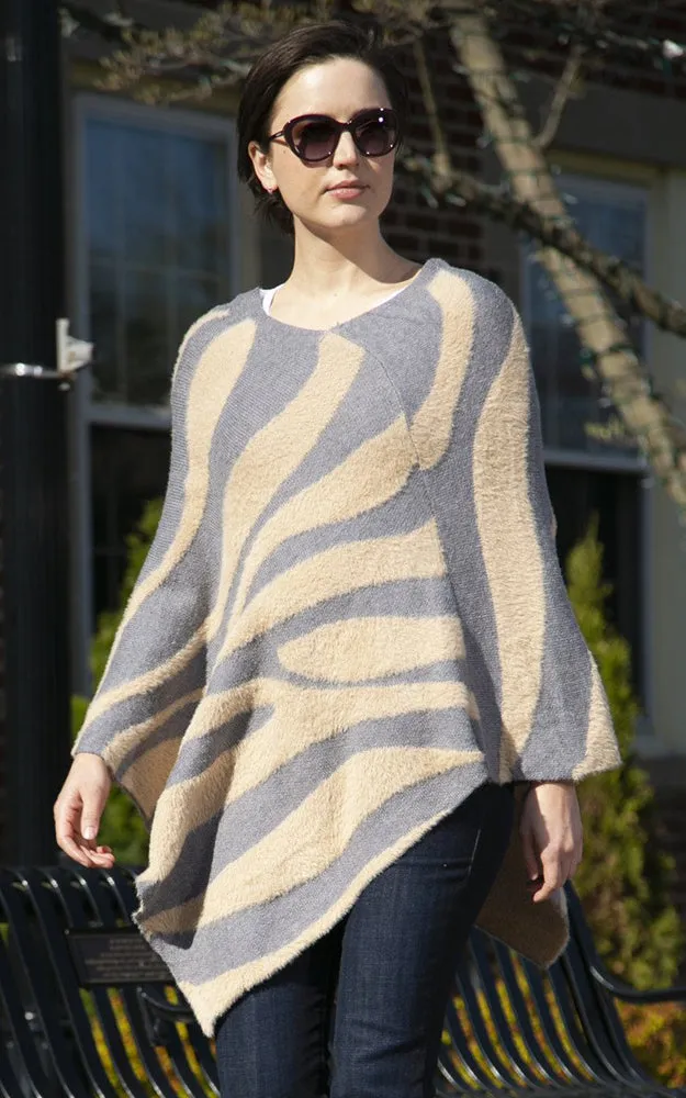 JP2188 Zebra Pattern Soft Poncho