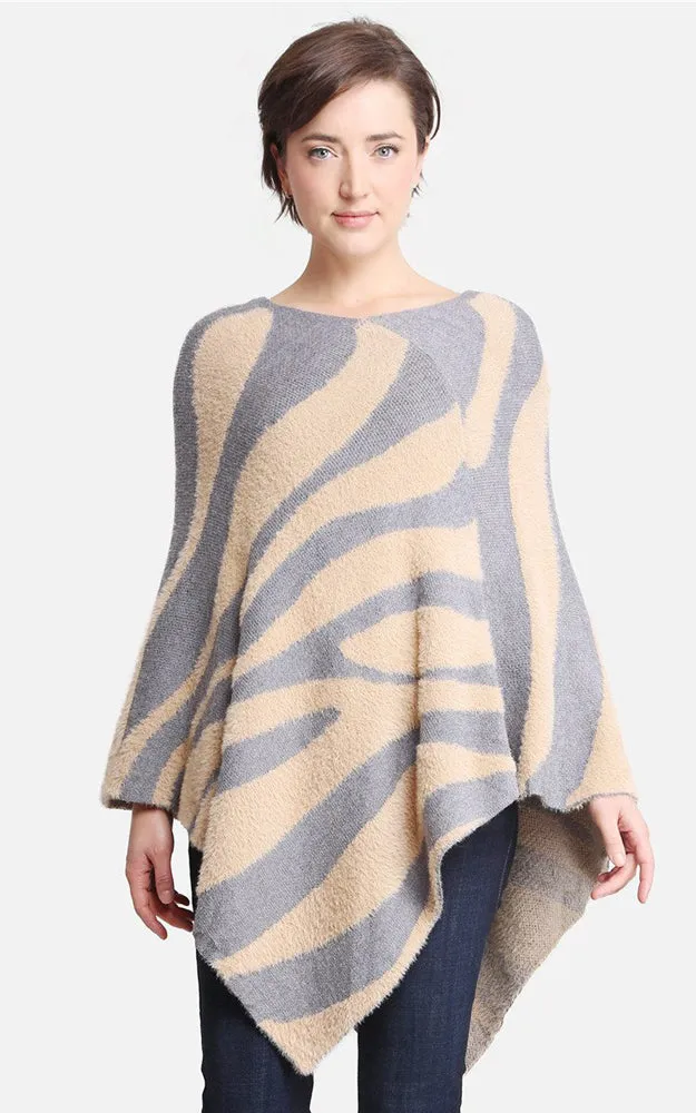 JP2188 Zebra Pattern Soft Poncho