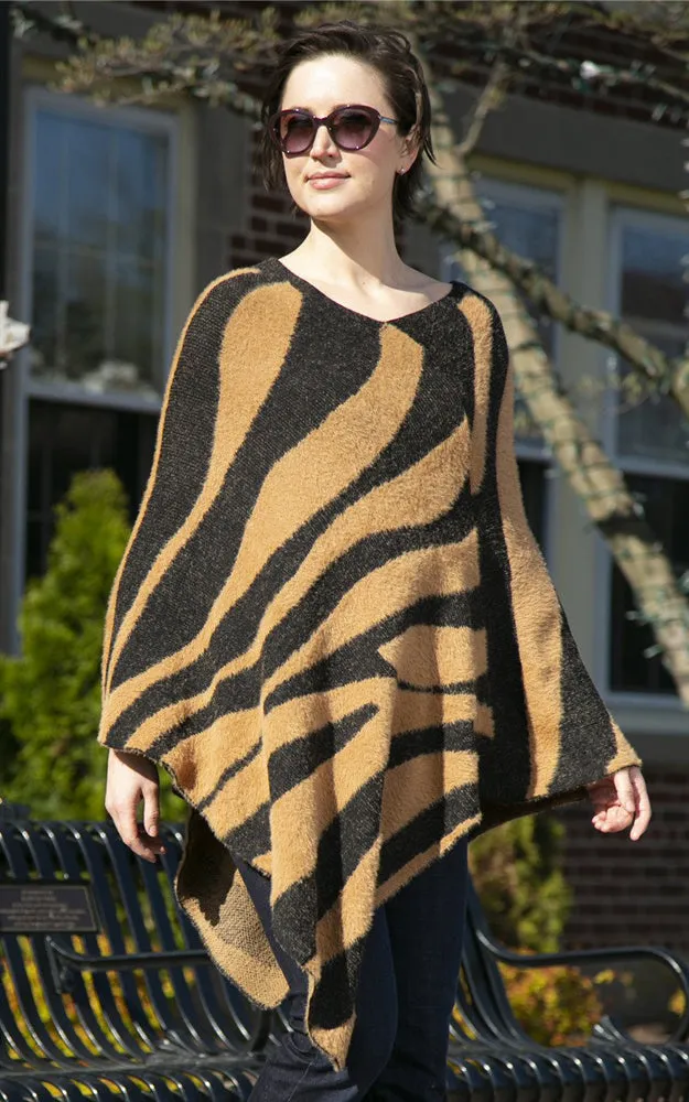 JP2188 Zebra Pattern Soft Poncho