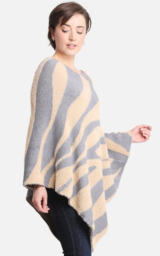 JP2188 Zebra Pattern Soft Poncho