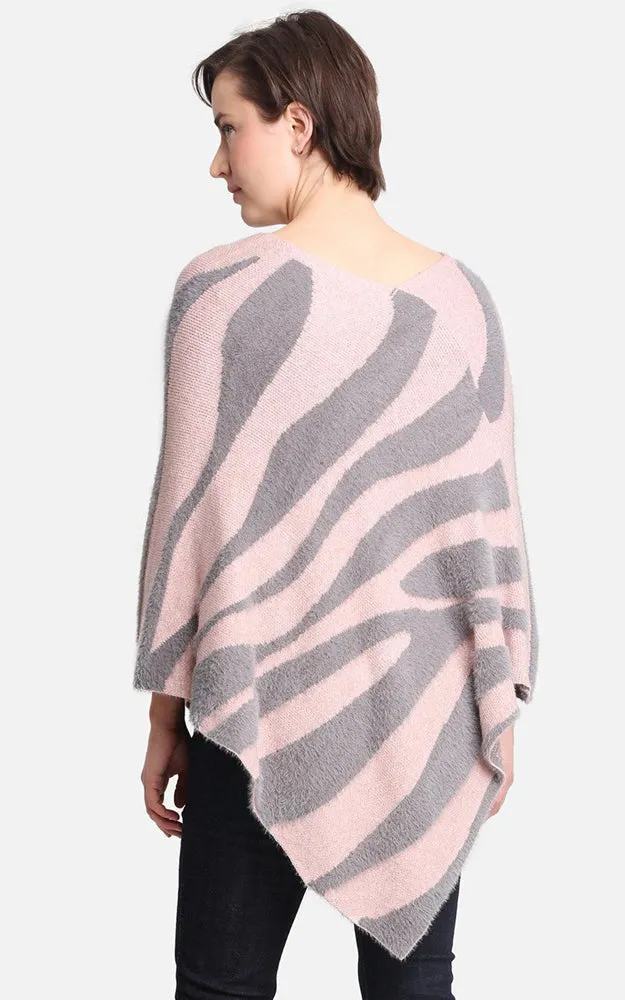 JP2188 Zebra Pattern Soft Poncho