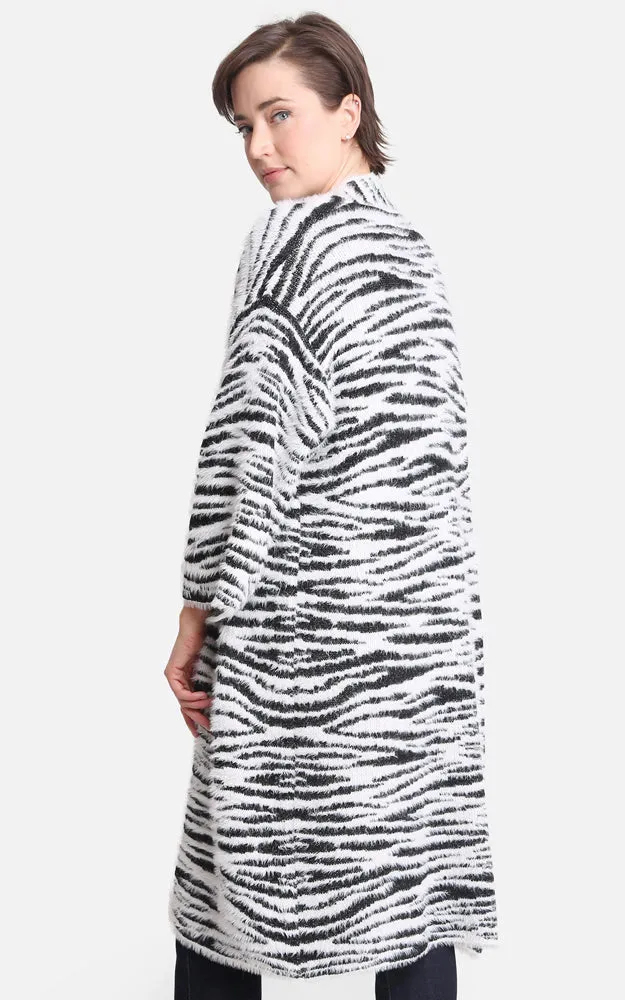 JP2189 Animal Print Fuzzy Soft Cardigan