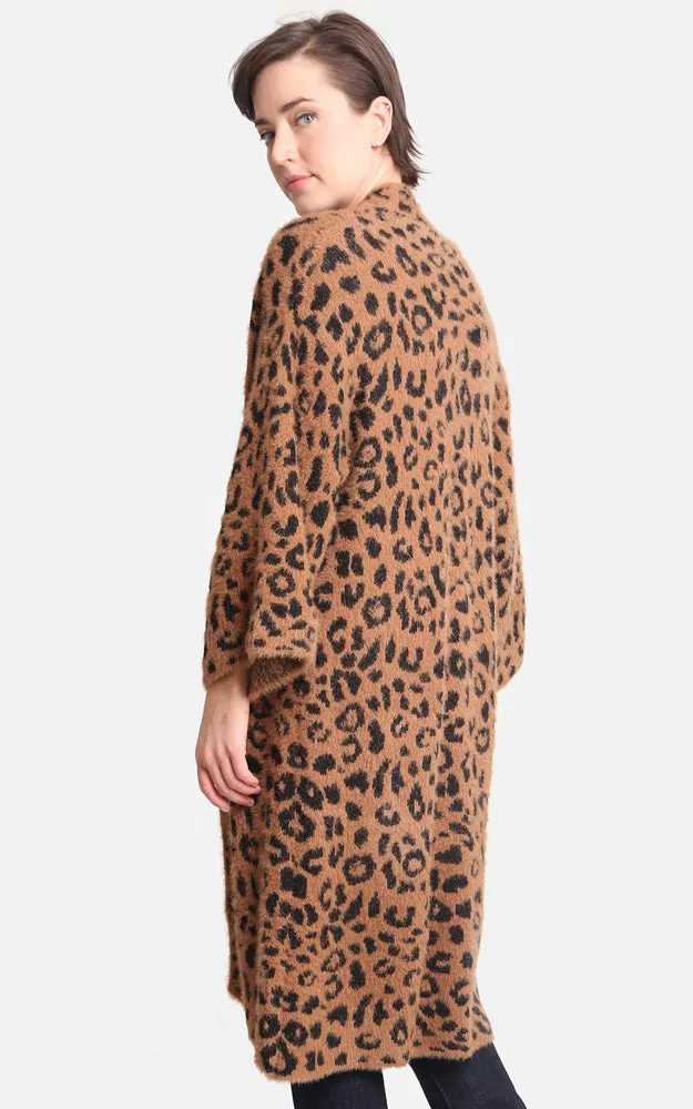JP2189 Animal Print Fuzzy Soft Cardigan