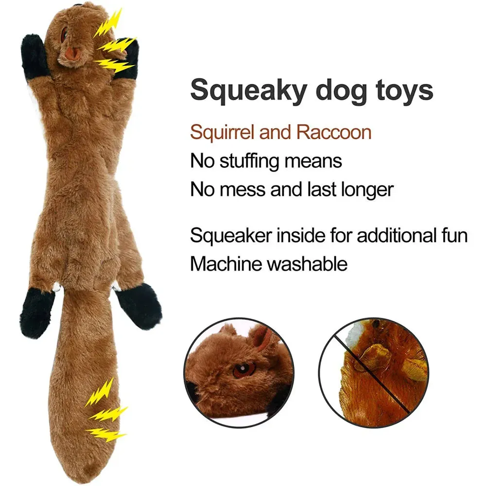 Manhan Funny No Stuffing Dog Toy with Squeakers