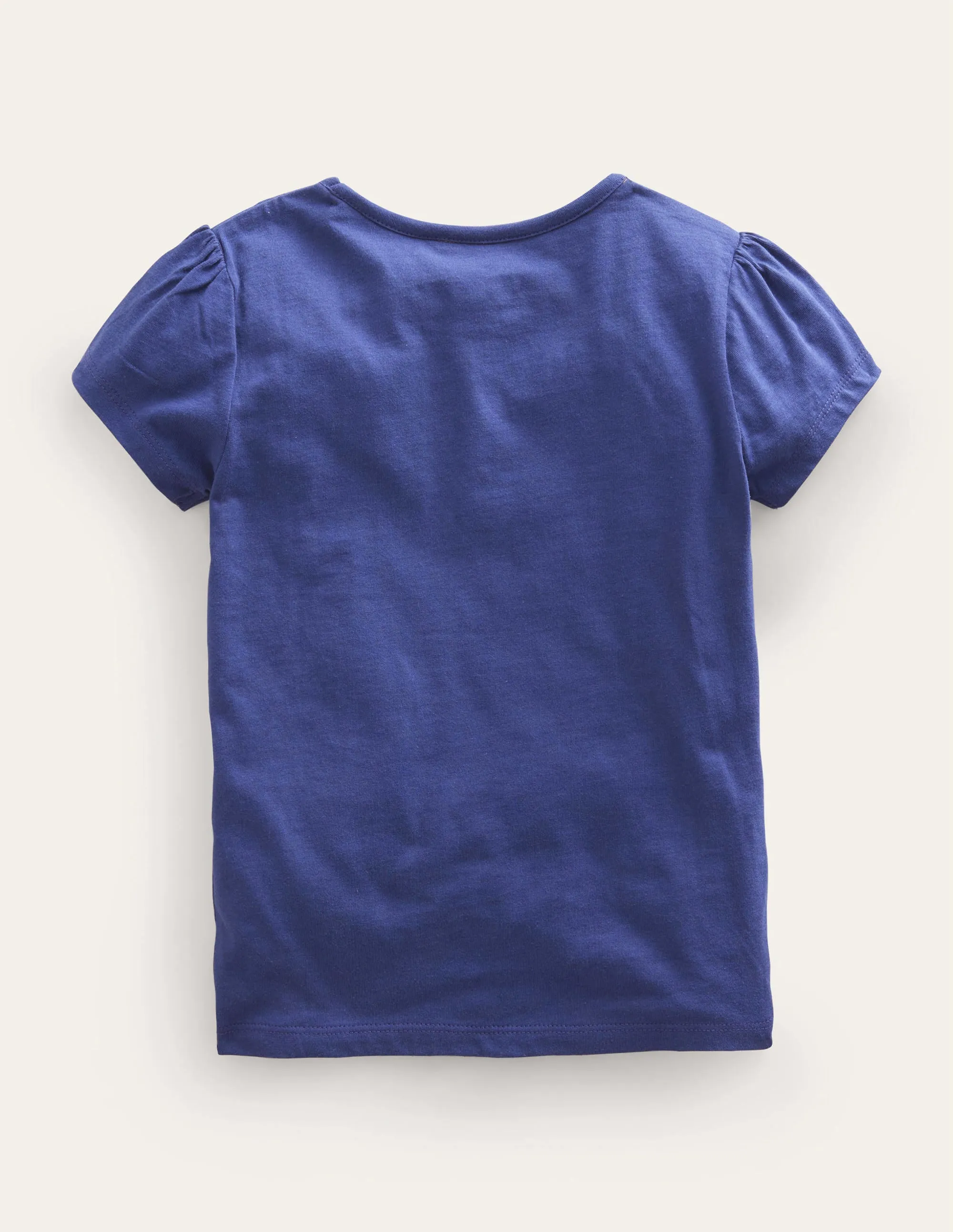 Puff Sleeve Appliqué T-shirt-Soft Starboard Unicorns