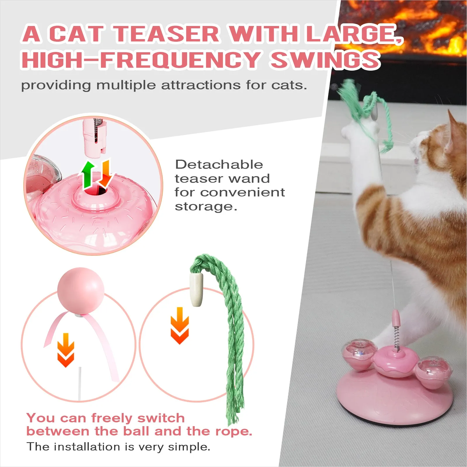TACKDG Doughnut Cat Toy Kitten Kitty Treat/Food Puzzles