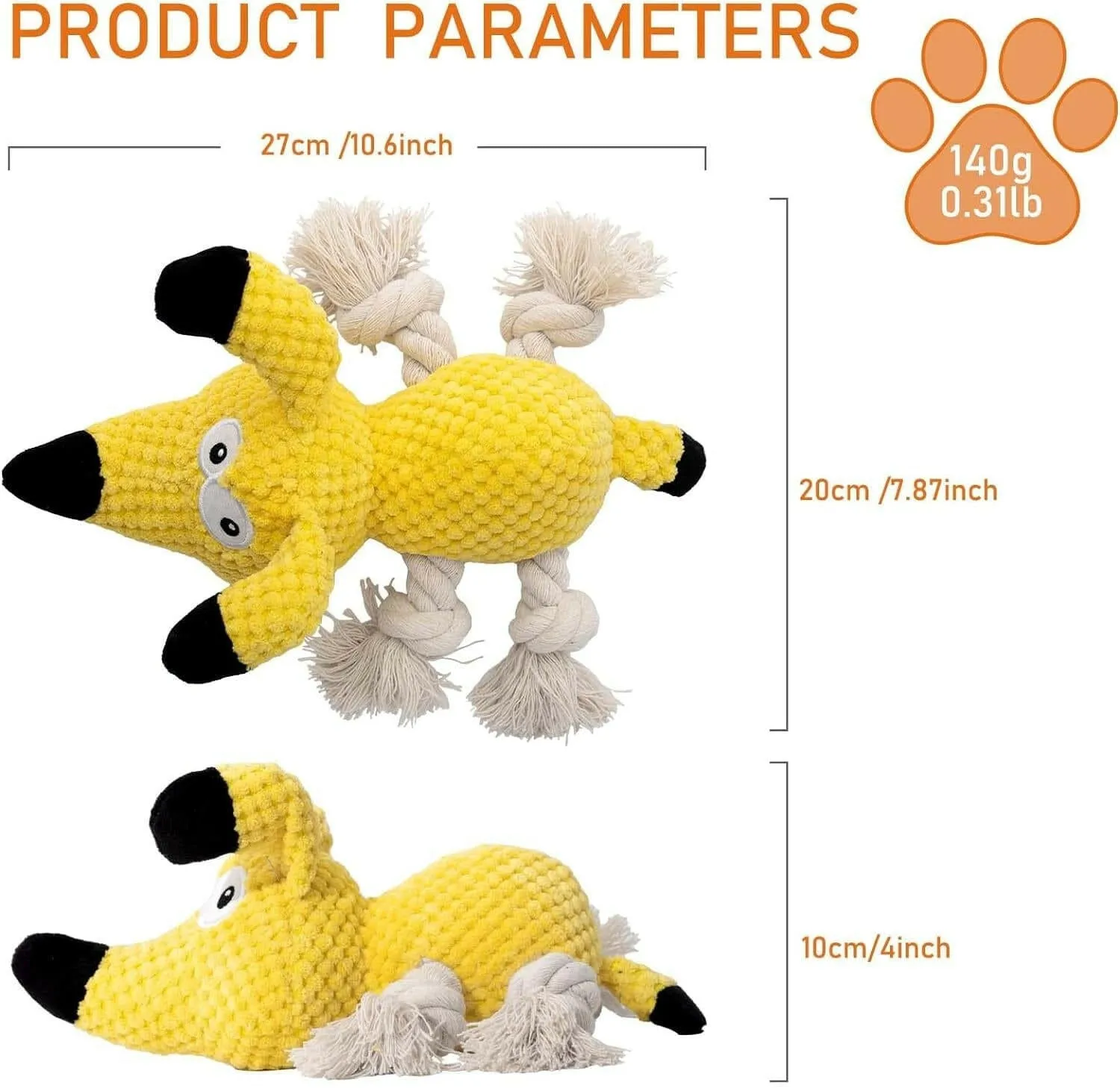 Ultimate Squeaky Dog Chew Toy - Durable Crinkle & Rope Toys for Teeth Cleaning