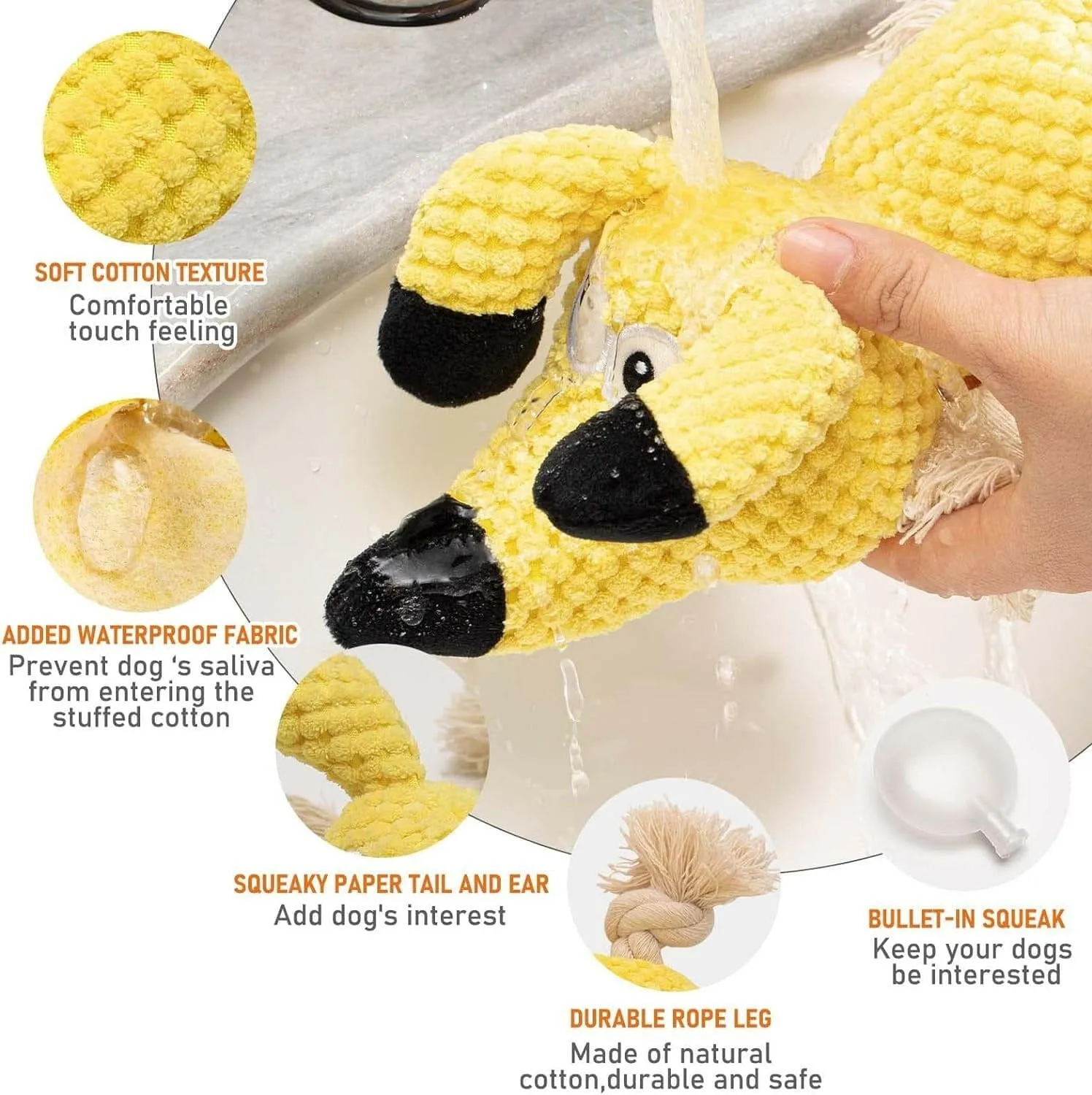 Ultimate Squeaky Dog Chew Toy - Durable Crinkle & Rope Toys for Teeth Cleaning